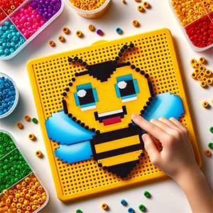 Laboratorio a tema pyssla per bambini a Roma