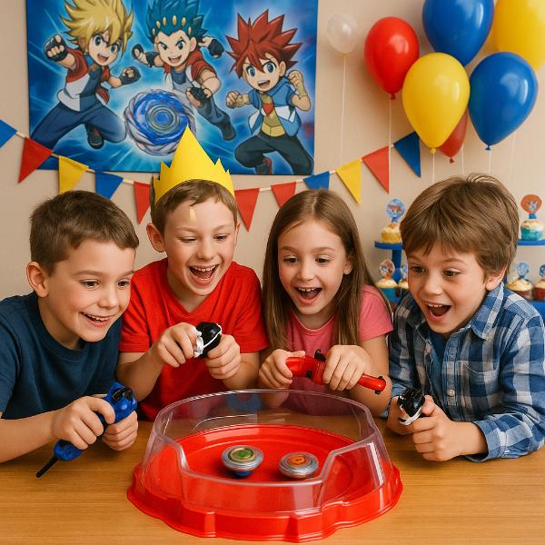 Festa a tema Beyblade con idee per giochi, torneo e buffet per bambini