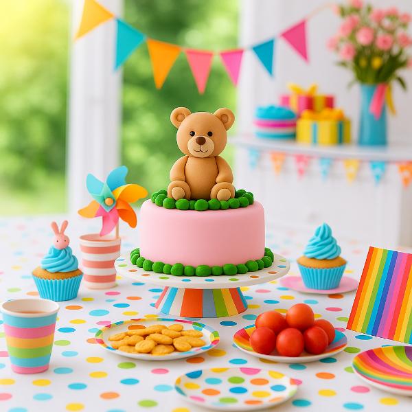 Come abbellire un tavolo da buffet per bambini con decorazioni colorate