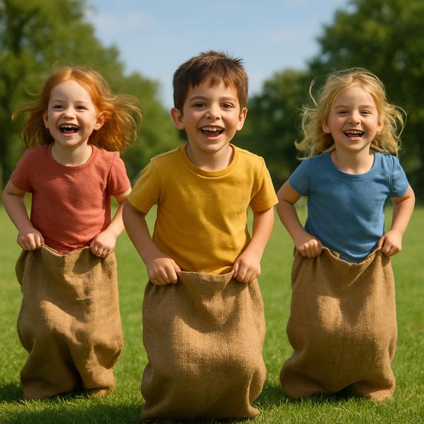 La corsa con i sacchi spiegata passo dopo passo per bambini