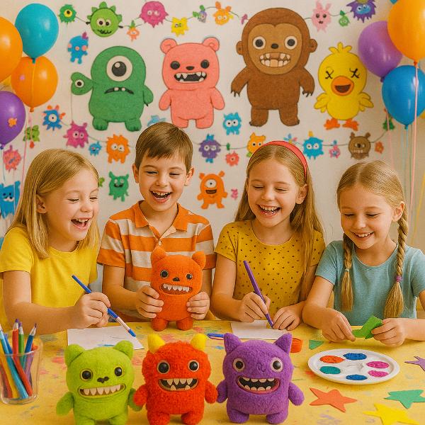 Festa a tema Fugglers con idee mostruose per giochi e decorazioni per bambini