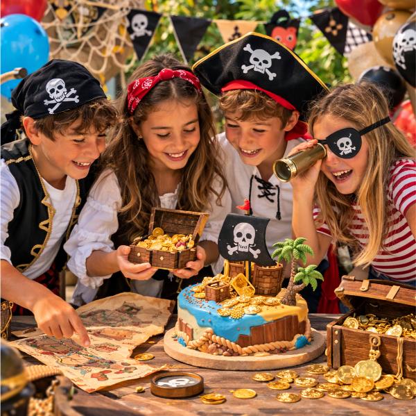 Festa a tema Pirati per bambini con decorazioni e giochi pirateschi