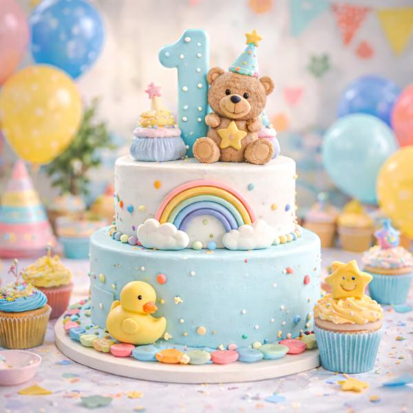 Torte di compleanno per bambini di 1 anno dolci sicuri e decorati per il primo compleanno