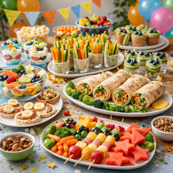 Idee snack sani per feste di bambini con cibo leggero e colorato