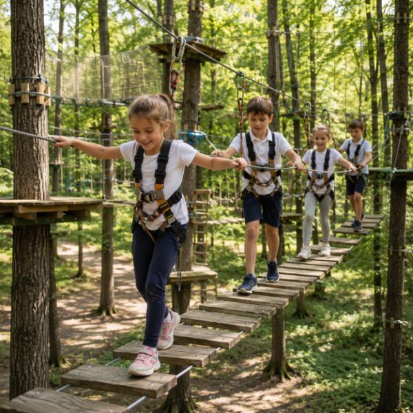 Feste di compleanno per bambini al Parco Avventura con percorsi, giochi e animazione all'aria aperta