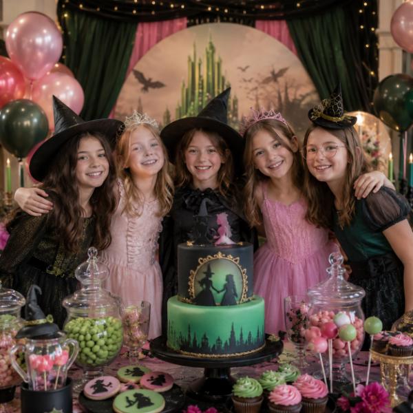 Festa a tema Wicked con decorazioni magiche, giochi e allestimenti per bambini
